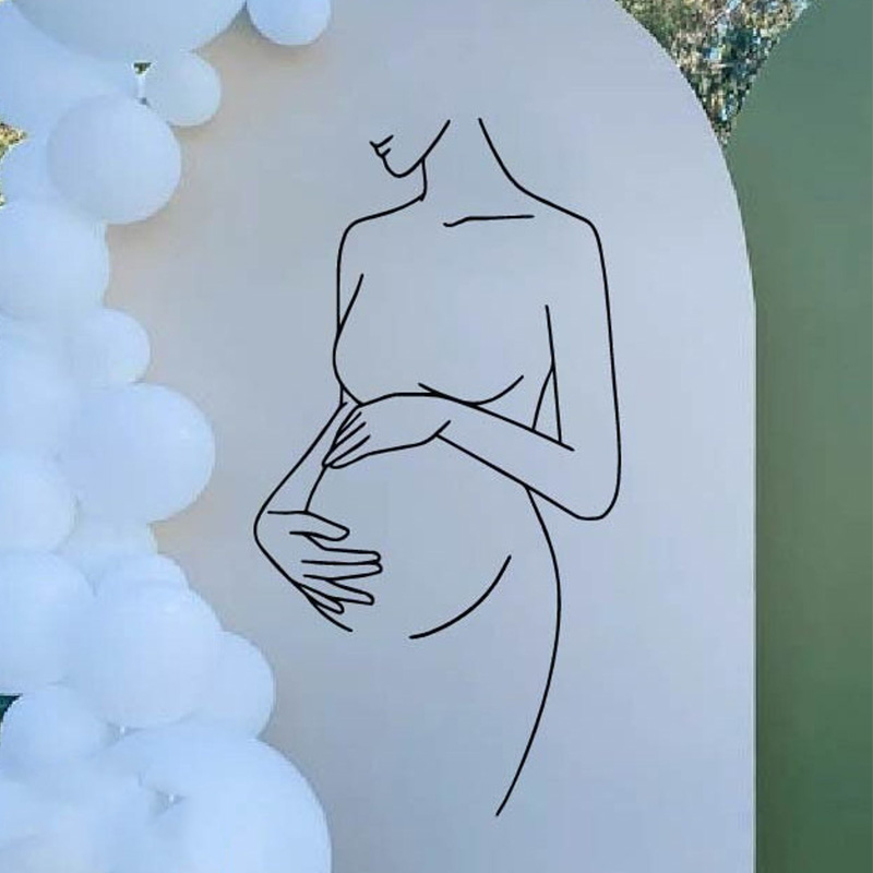 Baby Nursery Gender Neutral - Pregnant Woman Art Gender Reveal Decoration