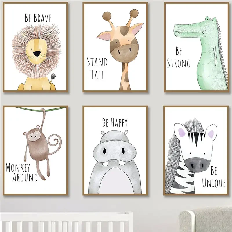 Baby Nursery Quotes - Nursery Wall Art Cute Cartoon Animal