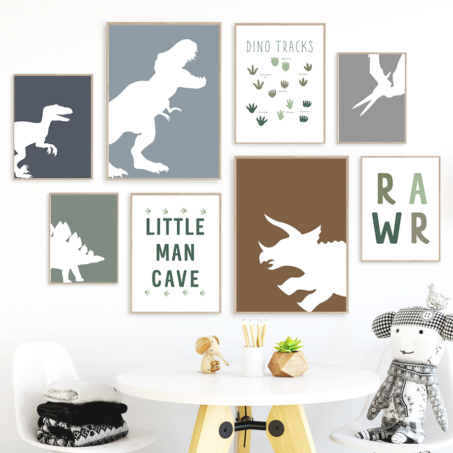 Baby Nursery Quotes - (2D canvas painting)Jurassic Dinosaur Tyrannosaurus Rex