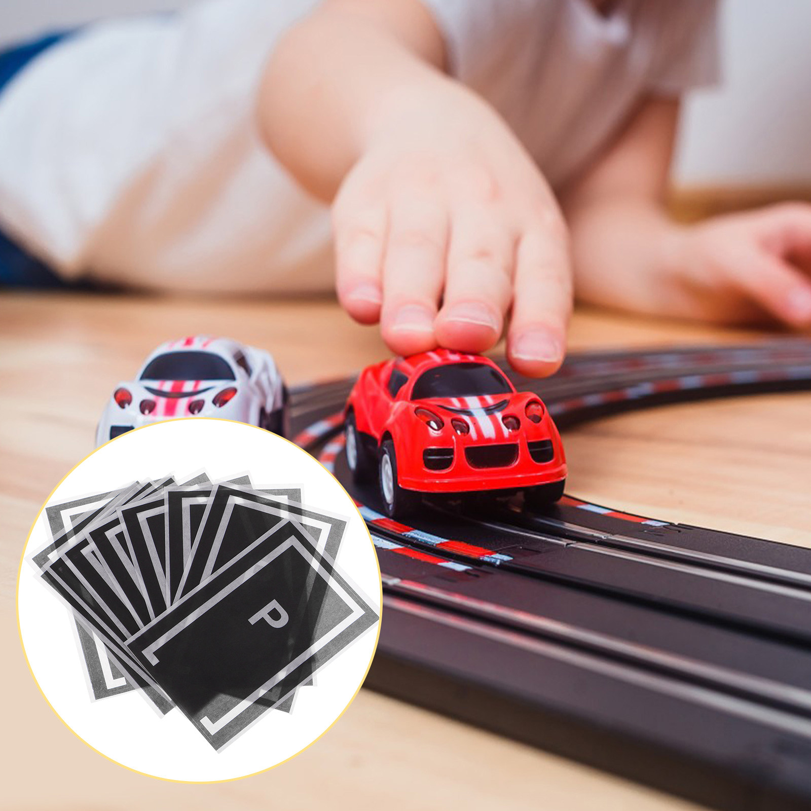 Wall Decal Nursery - 10Pcs Racing Track Parking Stickers Kids