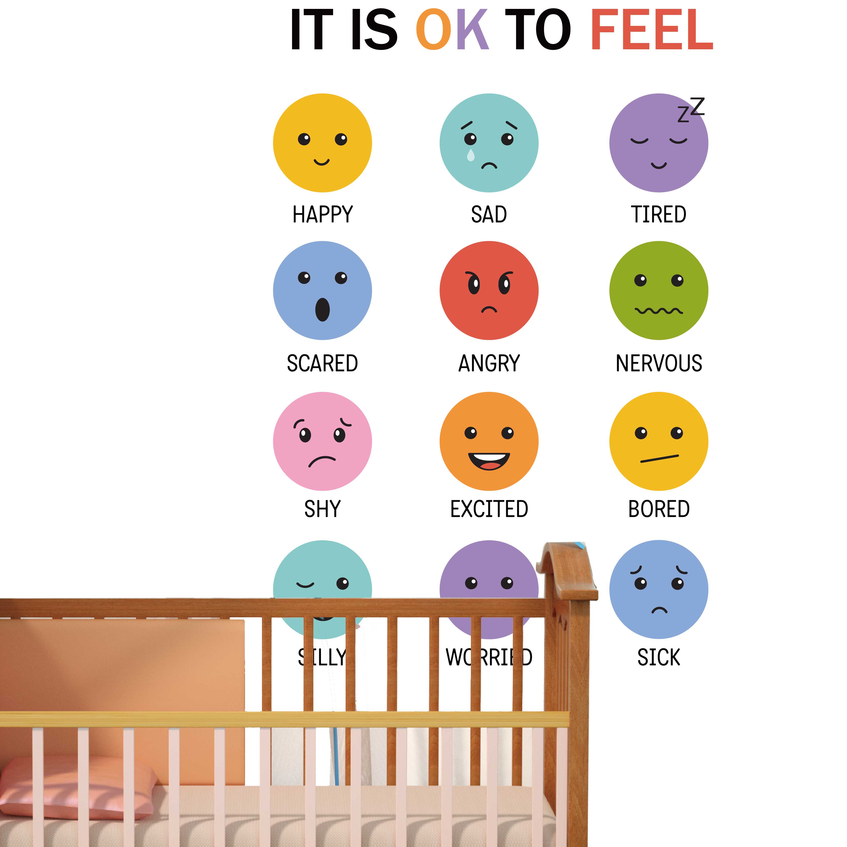 3D Colorful 12 Types of Emotic - đánh giá và giá Baby Nursery Set Furniture