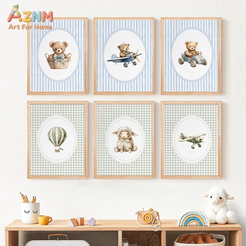 Watercolor Teddy Bear Nursery  - đánh giá và giá Baby Nursery Set Furniture