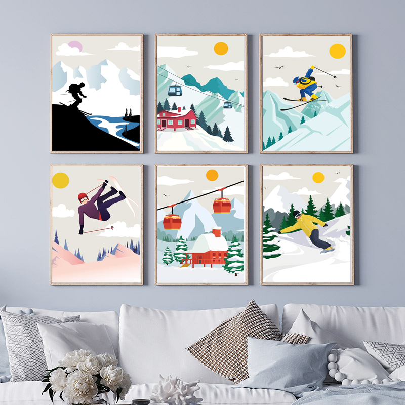 Minimalist Snow Mountain Canva - đánh giá và giá Baby Nursery Mountain Theme