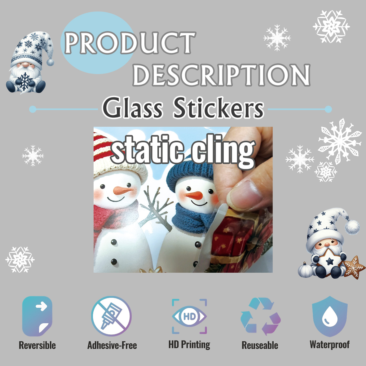 ​Christmas Window Stickers Sno - đánh giá và giá Wall Decal Nursery