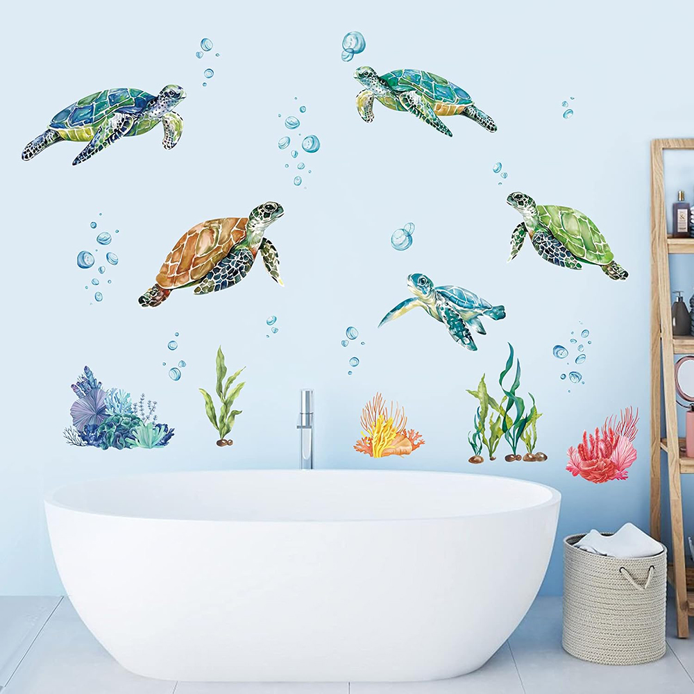 Watercolor Sea Turtles Wall St - đánh giá và giá Baby Nursery Under The Sea