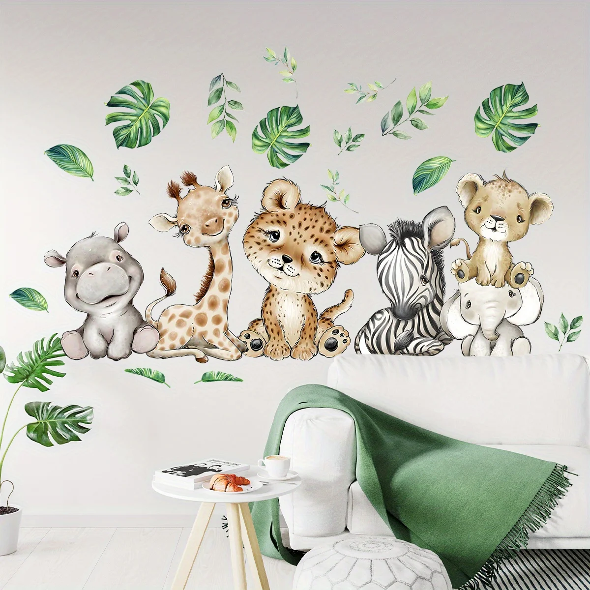1PC Cartoon Cute Hippo Tiger E - đánh giá và giá Wall Decal Nursery