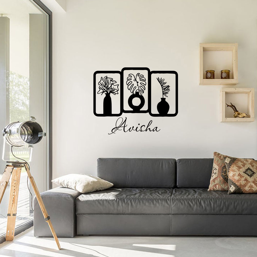 1PC Cute Vase Customizable Tex - đánh giá và giá Wall Decal Nursery