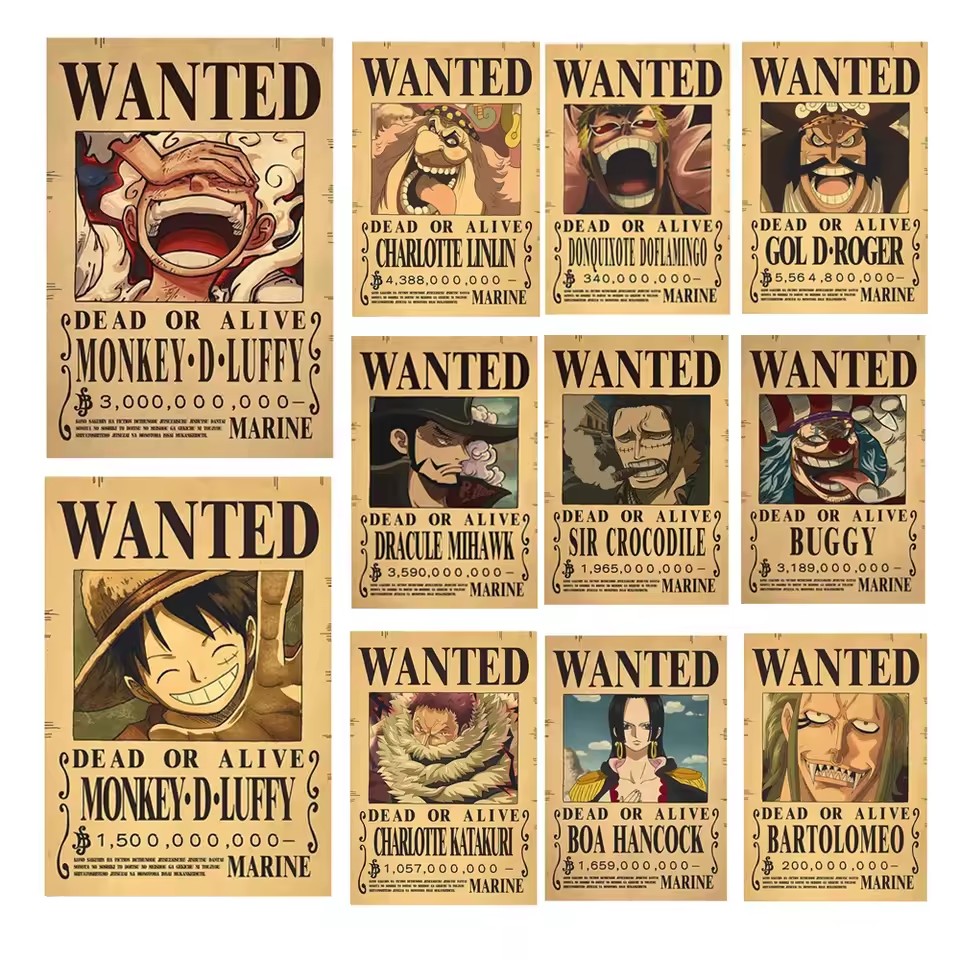 Anime One Piece Bounty Wanted  - đánh giá và giá Wall Decal Nursery