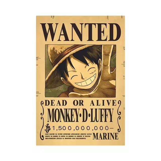 Anime One Piece Bounty Wanted  - đánh giá và giá Wall Decal Nursery