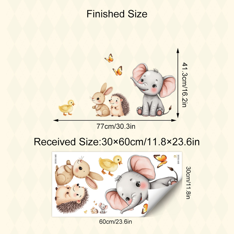 Cartoon Animal Wall Sticker -  - đánh giá và giá Baby Nursery Wall
