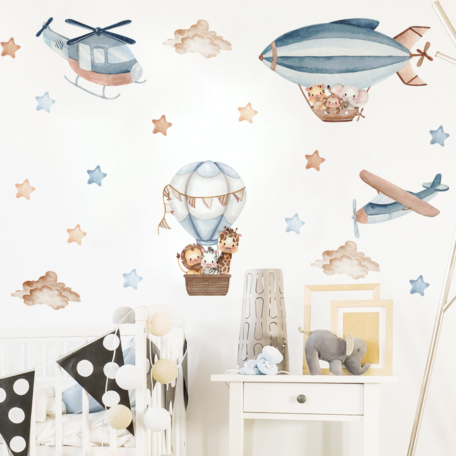Watercolor Animals Hot Air Bal - đánh giá và giá Baby Nursery Set Furniture