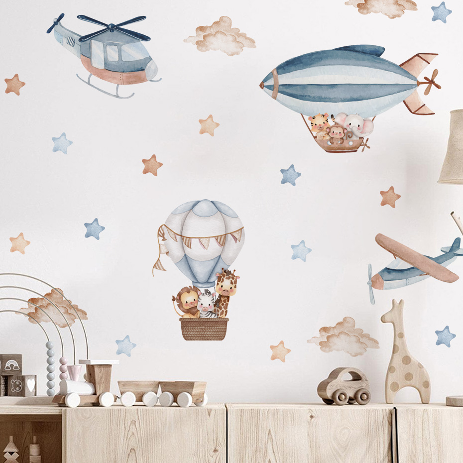 Watercolor Animals Hot Air Bal - đánh giá và giá Baby Nursery Set Furniture