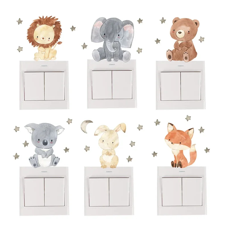 1/2/4/6set Cartoon Animals Wal - đánh giá và giá Wall Decal Nursery