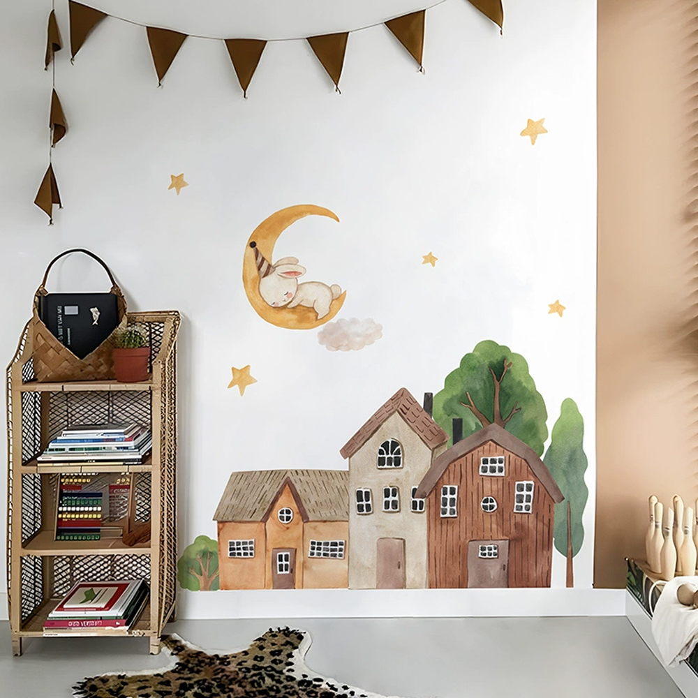Fabric Cartoon Forest Vintage  - đánh giá và giá Wall Decal Nursery