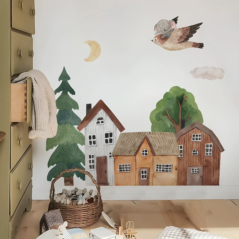 Fabric Cartoon Forest Vintage  - đánh giá và giá Wall Decal Nursery